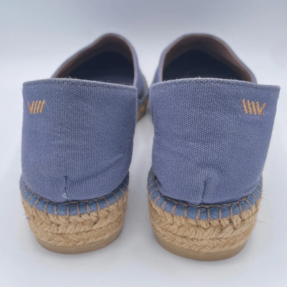 Viscata Barcelona Blue Canvas Espadrille Flats Spain Pointed Toe Womens 41